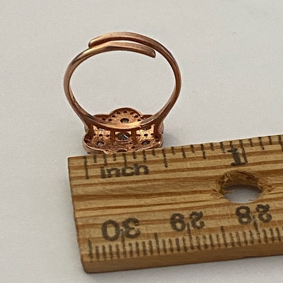 925 Silver ring cz stones 14k rose gold plated - Picture 4 of 5